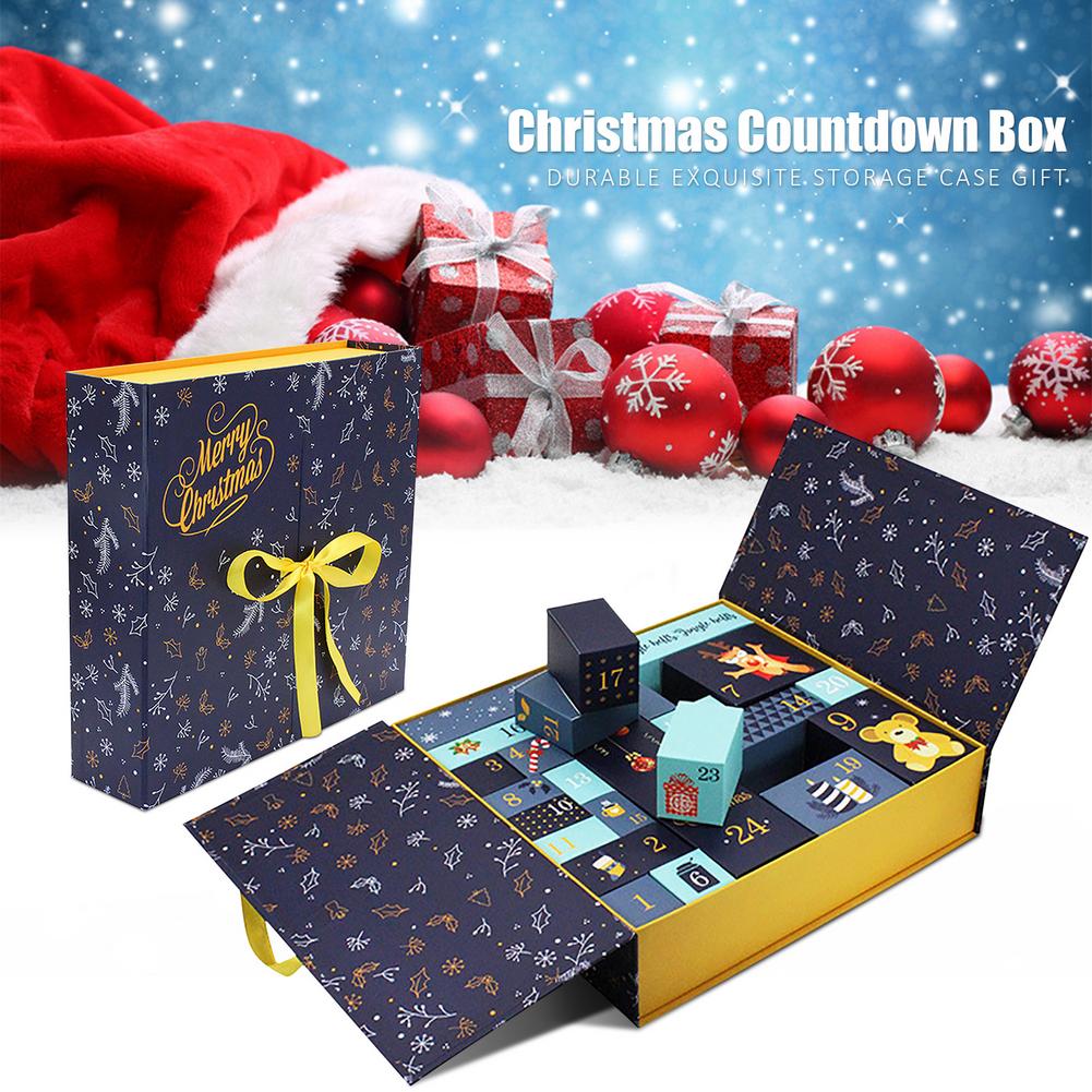 Full depth of the rigid Christmas countdown calendar gift case
