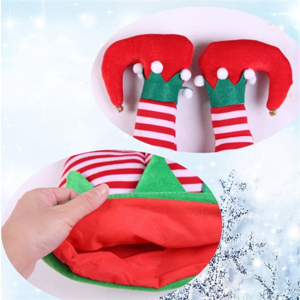 Flannel Christmas hat in soft brushed fabric rather than stiff felt