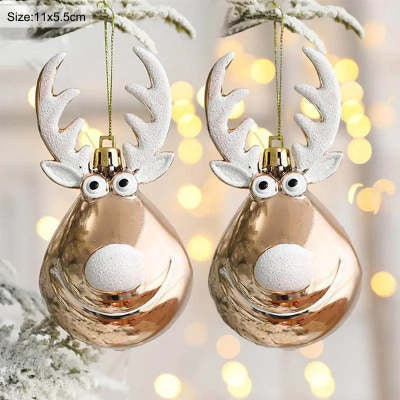 Plastic deer ornament for a Christmas tree, a garland or a gift tag