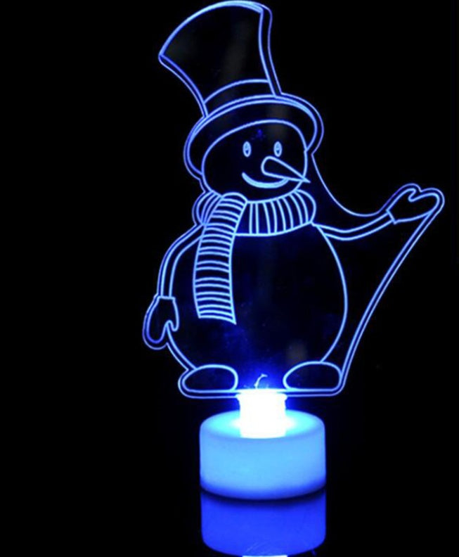 Acrylic Christmas night light with built in electronics and no buttons to set