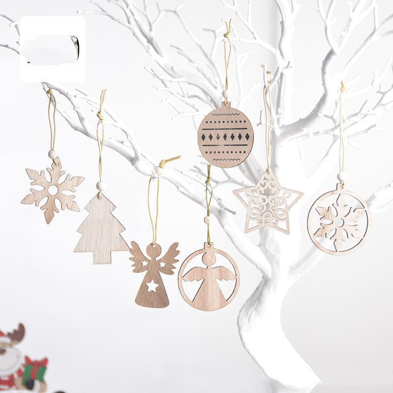 Christmas balls shape wood pendants from the six shape range