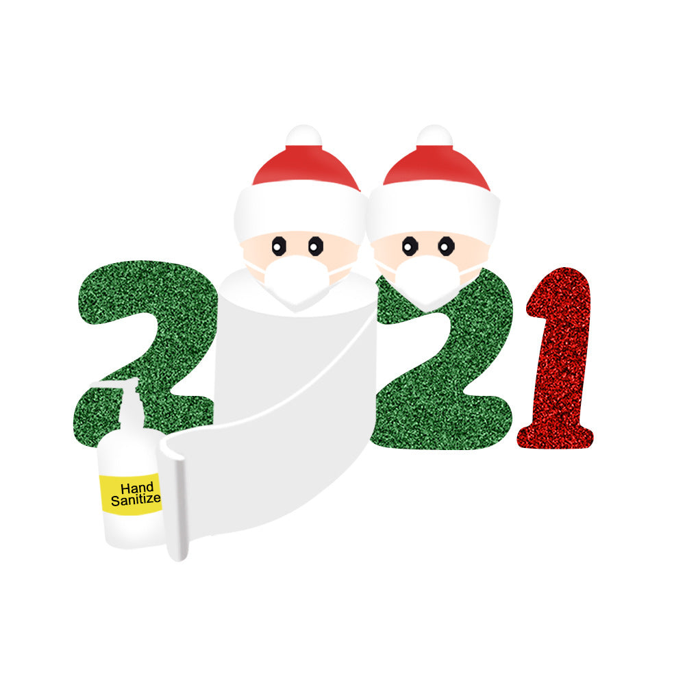 Printed detail on the large Christmas window cling sheet