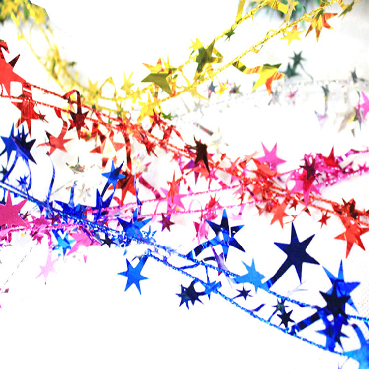 Silver Christmas star garland from the same six color range