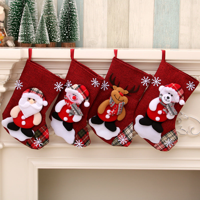 Snowman Christmas stocking gift bag in a bright multicolor finish