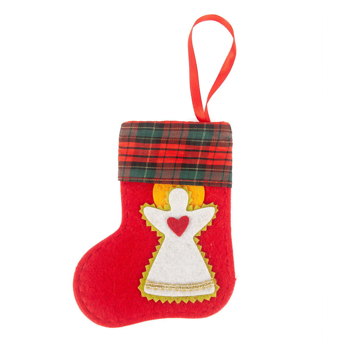 Fabric stocking pendants made to hang from a slim cord or sling