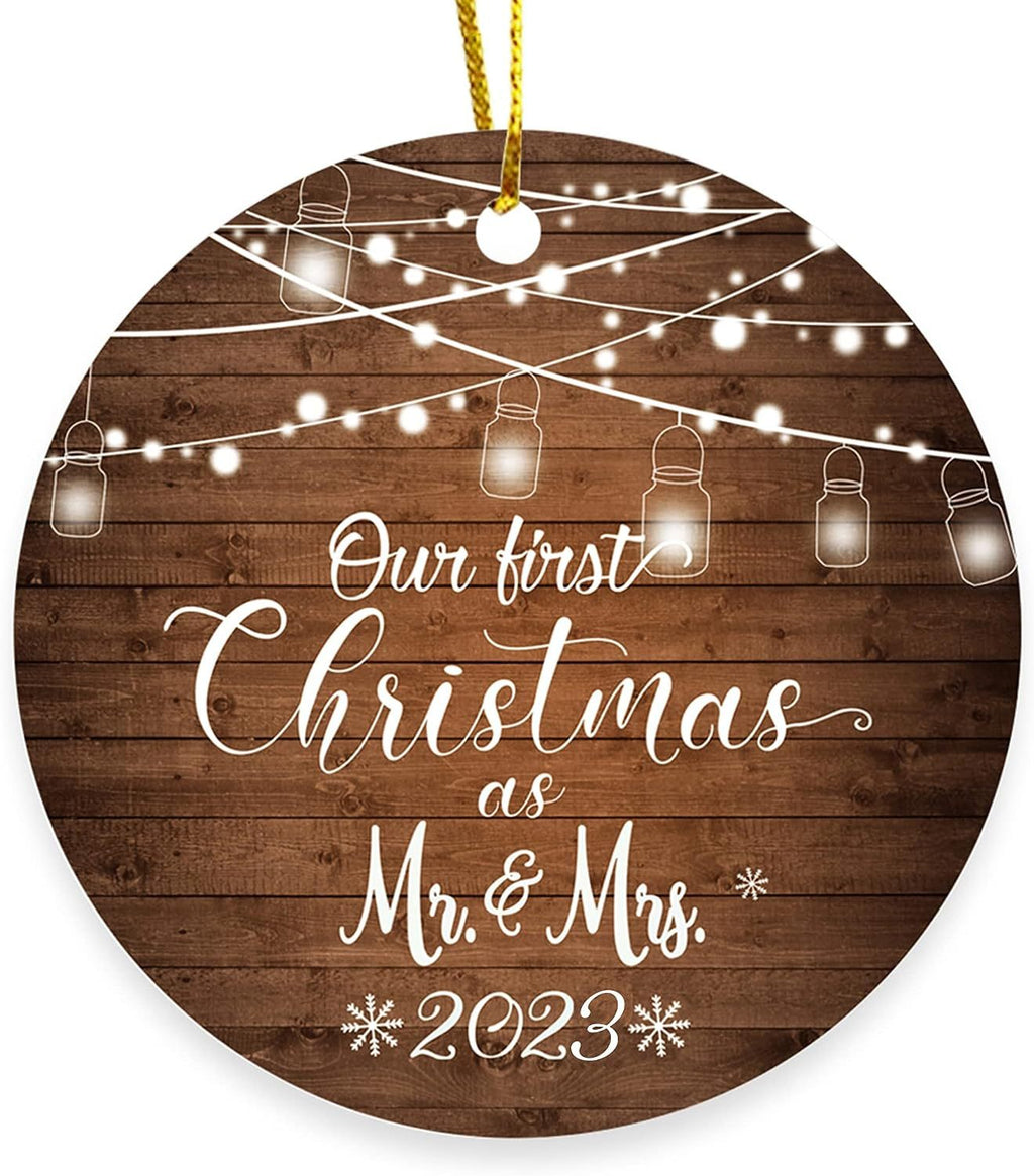 Wood disc just 0.1 inches thick, so the ornament stays light