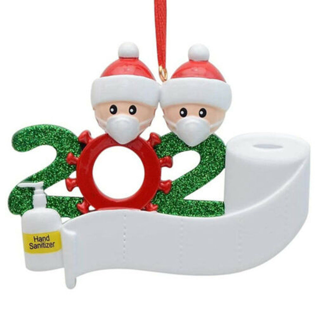 Six figure snowman Christmas ornament cast as a single resin row