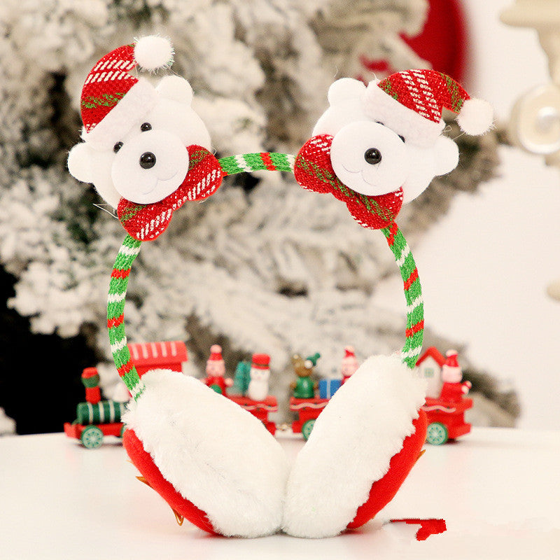 Santa character Christmas earmuff headband, one of four styles offered