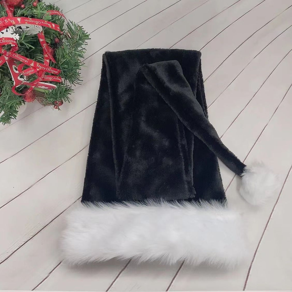Yellow extra long Santa hat sewn from polyester fabric