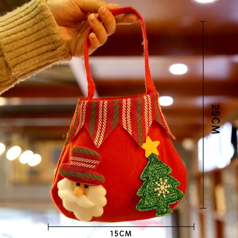 Christmas gift bag opening, 7.9 by 8.7 inches of usable room