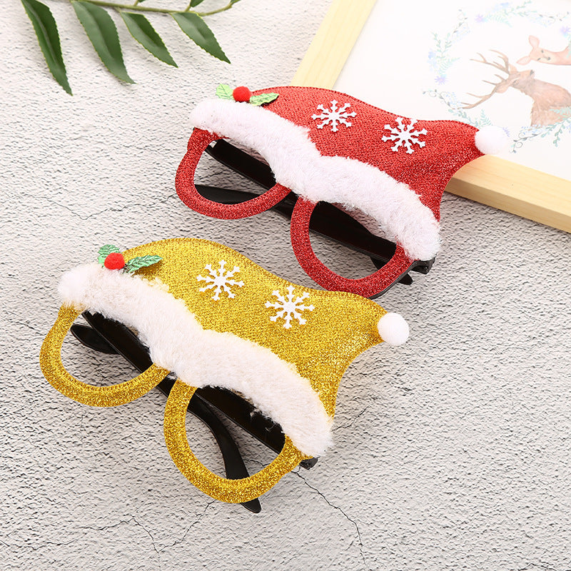 Frayed hat design Christmas party glasses with a trimmed top edge