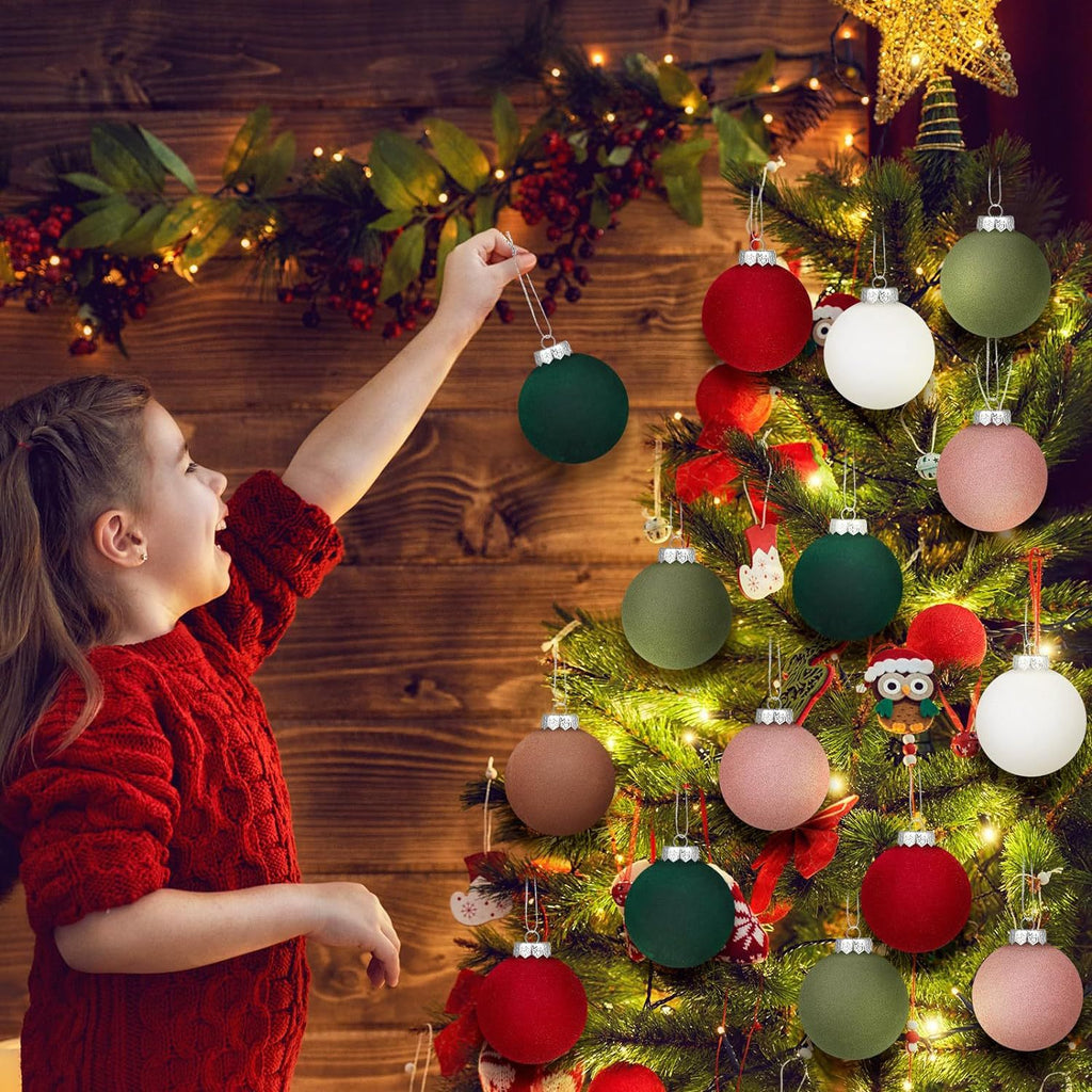 Plucked silk finish Christmas ball ornaments molded from plastic