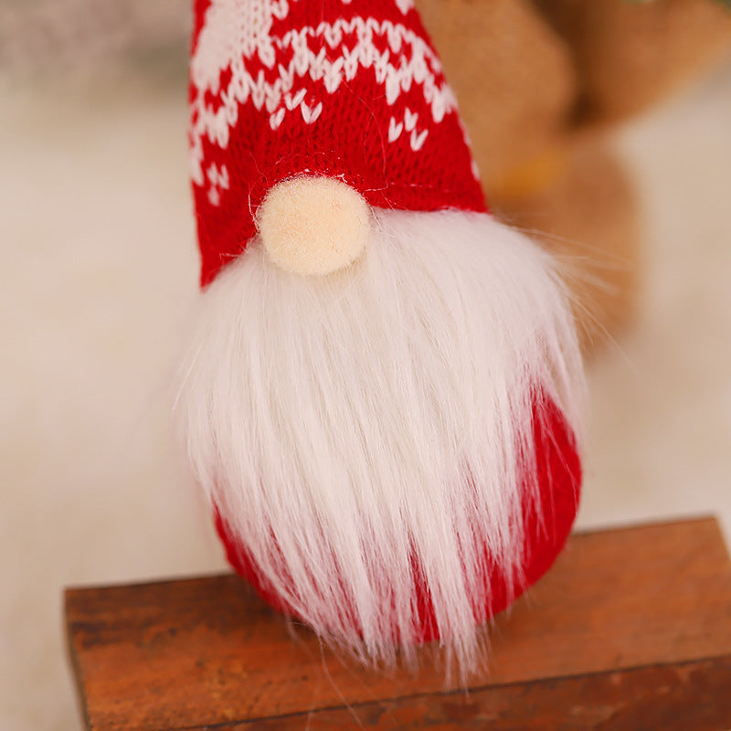 Third faceless doll pendant option with an artificial wool beard