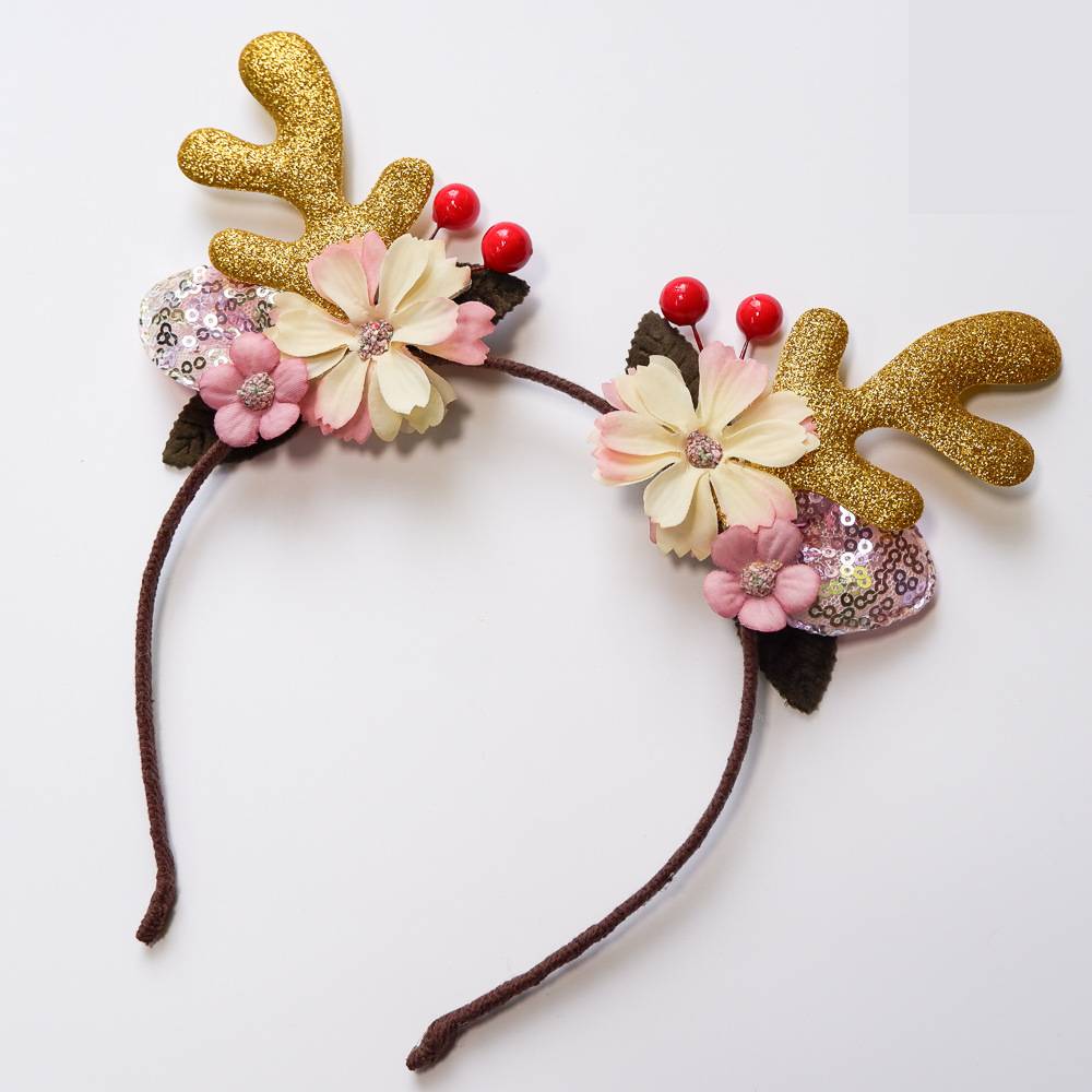 Antler headband and duckbill clips from the Christmas hair accessory range