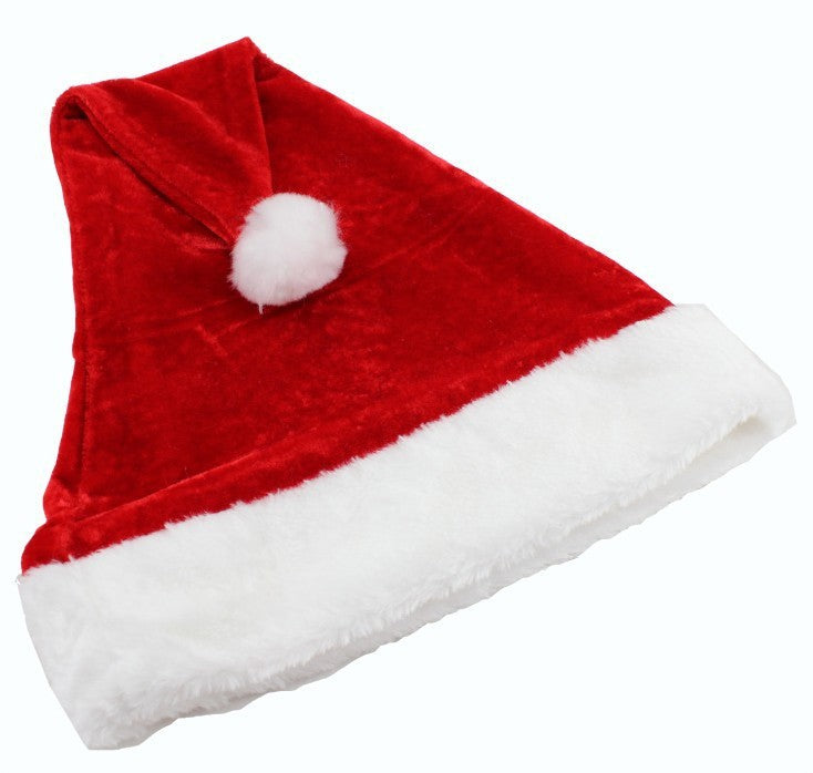 Short plush velvet Christmas hat, one hat supplied per order