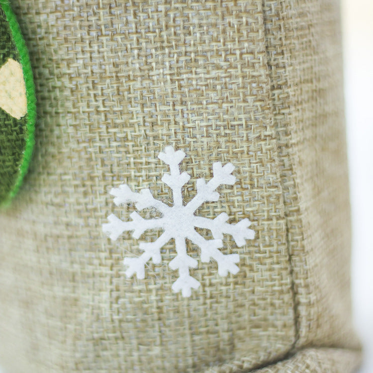 Artificial wool Christmas bottle cover sewn from cloth and artificial wool