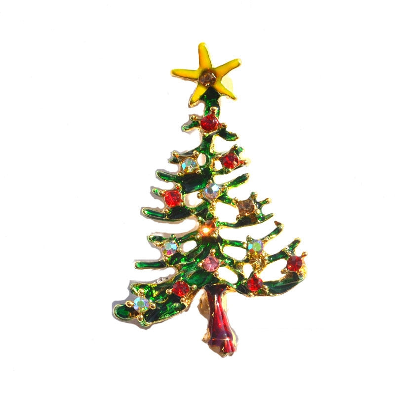 Fourth Christmas tree brooch style in painted alloy, one pin per order