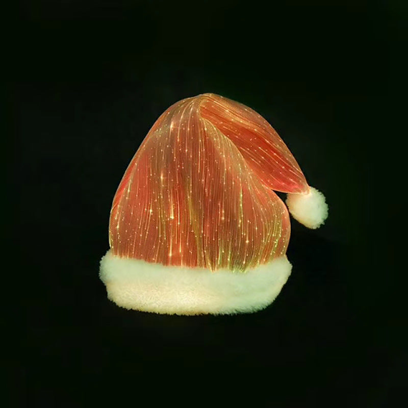 LED Christmas hat whose lights cycle through seven different colors