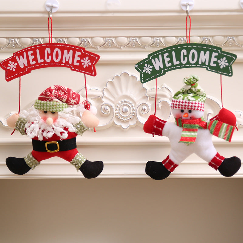 Non-woven Christmas door garland with a sewn hanging loop at the top