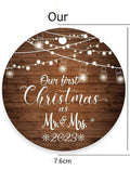 Round wooden ornament measuring 3 inches across, sold one per order