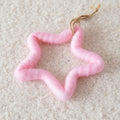 Blue felt star ornament cut from soft wool felt
