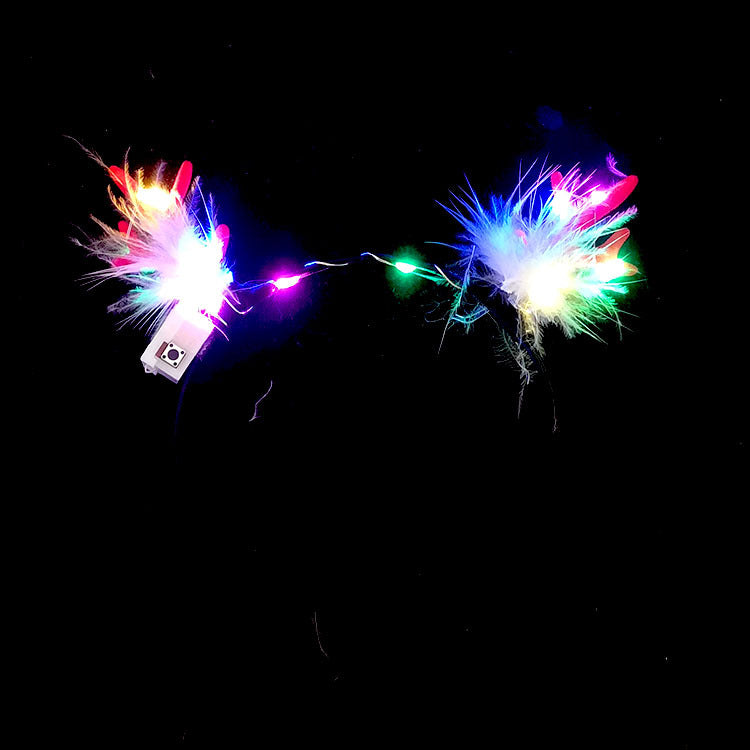 Unlit red plastic reindeer antler headband for Christmas parties