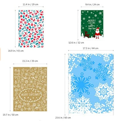 Patterned blue foil Christmas candy pouch made from aluminum foil