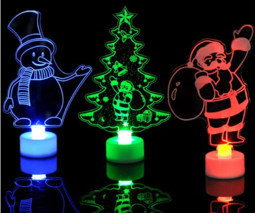 Christmas tree shaped acrylic night light standing 5.9 inches tall