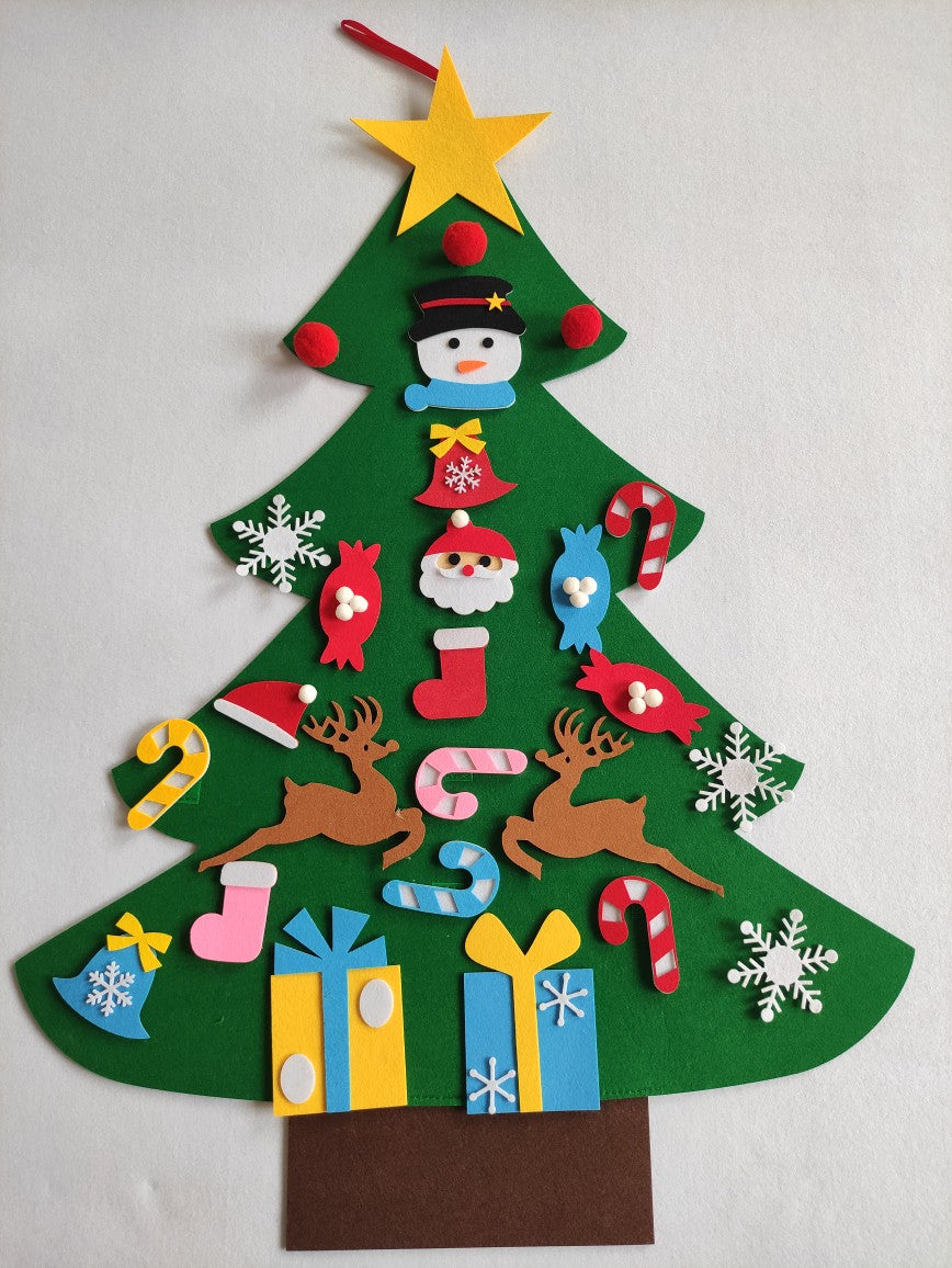DIY Christmas tree craft set supplied flat with its decoration pieces
