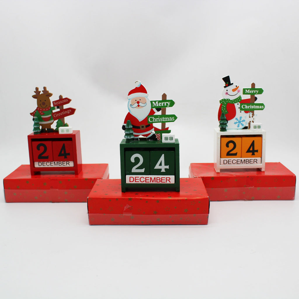 Reindeer shaped wooden Christmas countdown calendar from the four design range