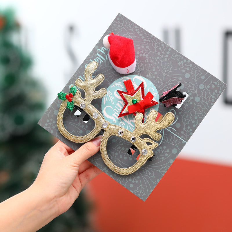 Christmas tree hair clip measuring 7.5 by 7.7 inches