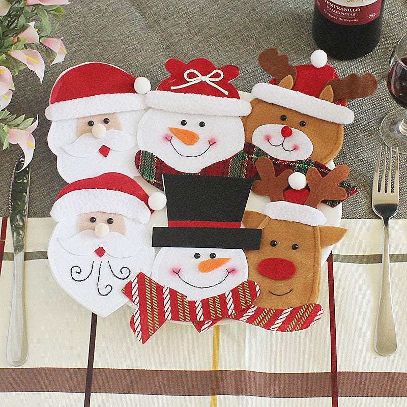 Design G Christmas silverware holder made from fabric rather than paper