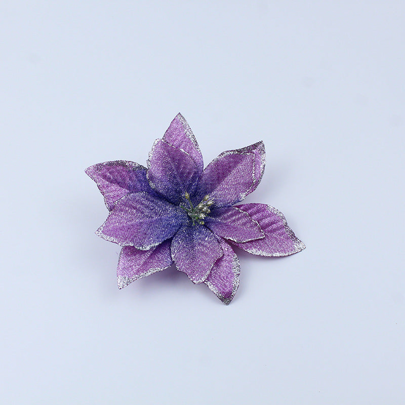 Cloth Christmas bloom measuring 5.9 inches (15 cm) across the petals
