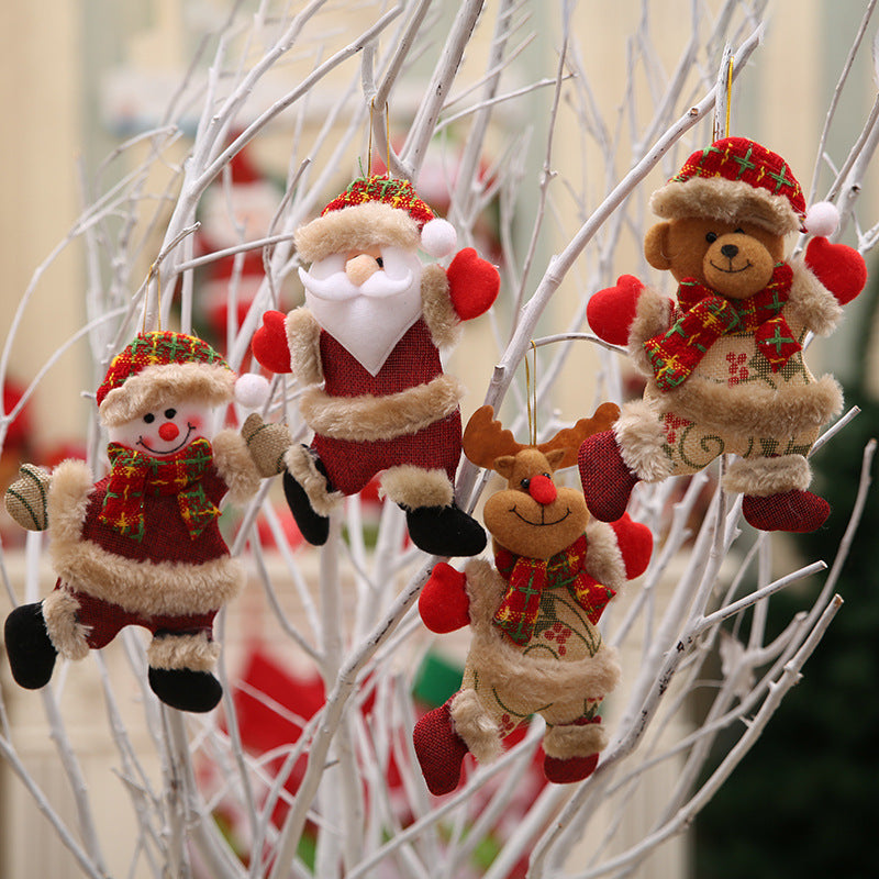 Cloth bear Christmas ornament weighing about 0.4 ounces