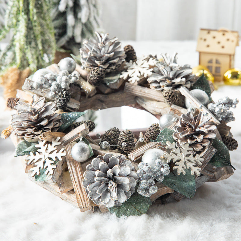 Layered silver foliage and the 3.1 inch depth of the wreath