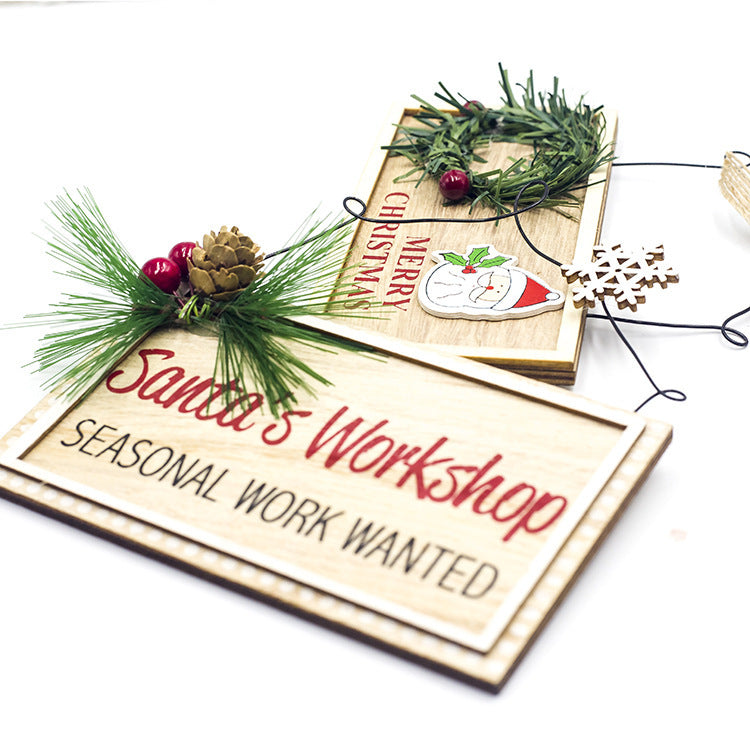 Painted wooden Christmas sign, one of two available designs