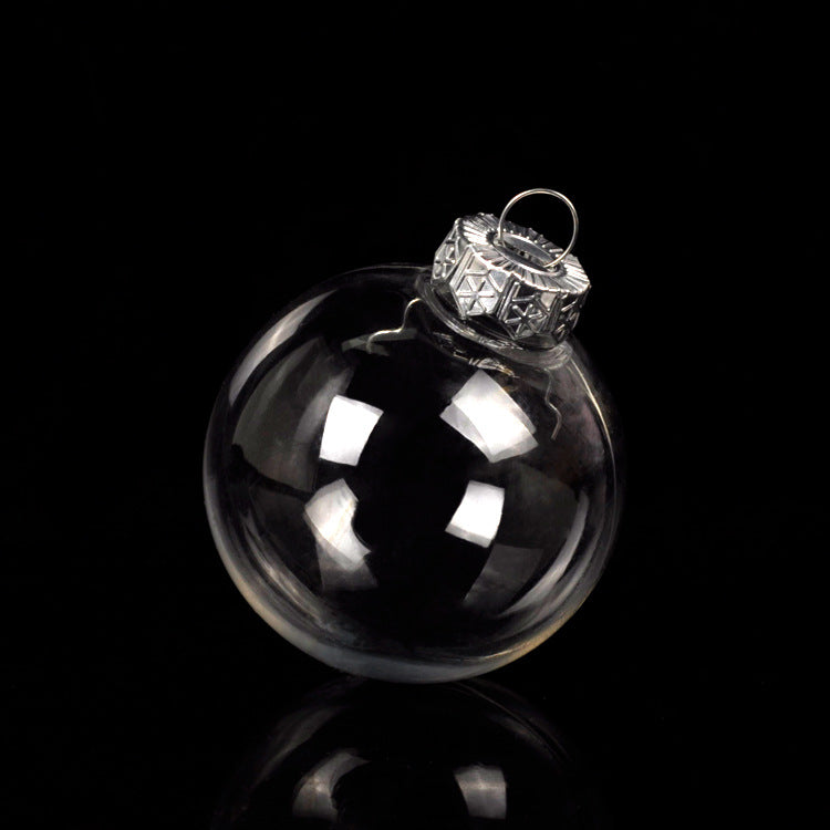 Clear Christmas ball in the With Wire Loop style, hanging loop fitted