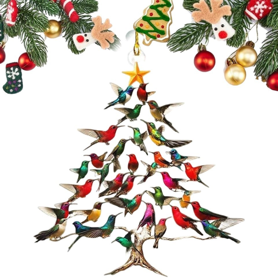 Hummingbird ornament printed on acrylic with clean cut edges