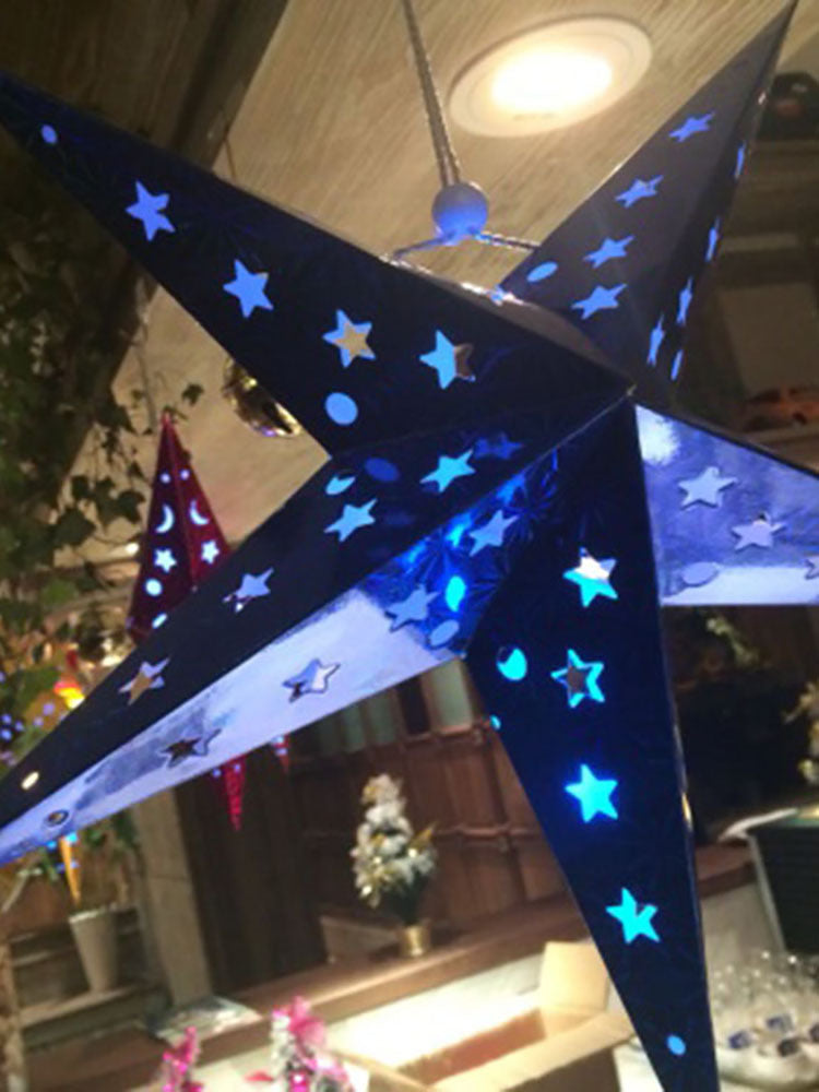 Silver Christmas star decoration, one of five metallic colors offered