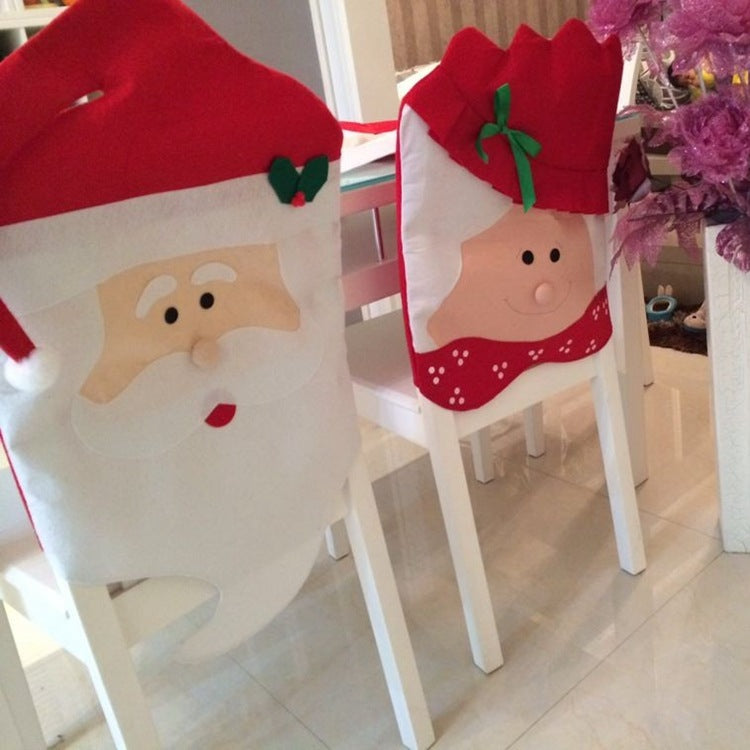 Santa design flannel Christmas chair cover, one of two designs