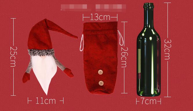 Faceless Christmas bottle cover with a pointed hat and a soft beard