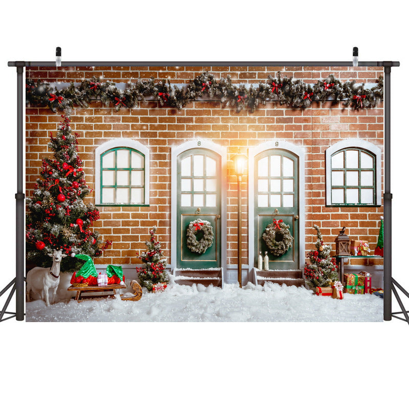 Holiday photography backdrop cloth, 82.7 inches across, folds away small