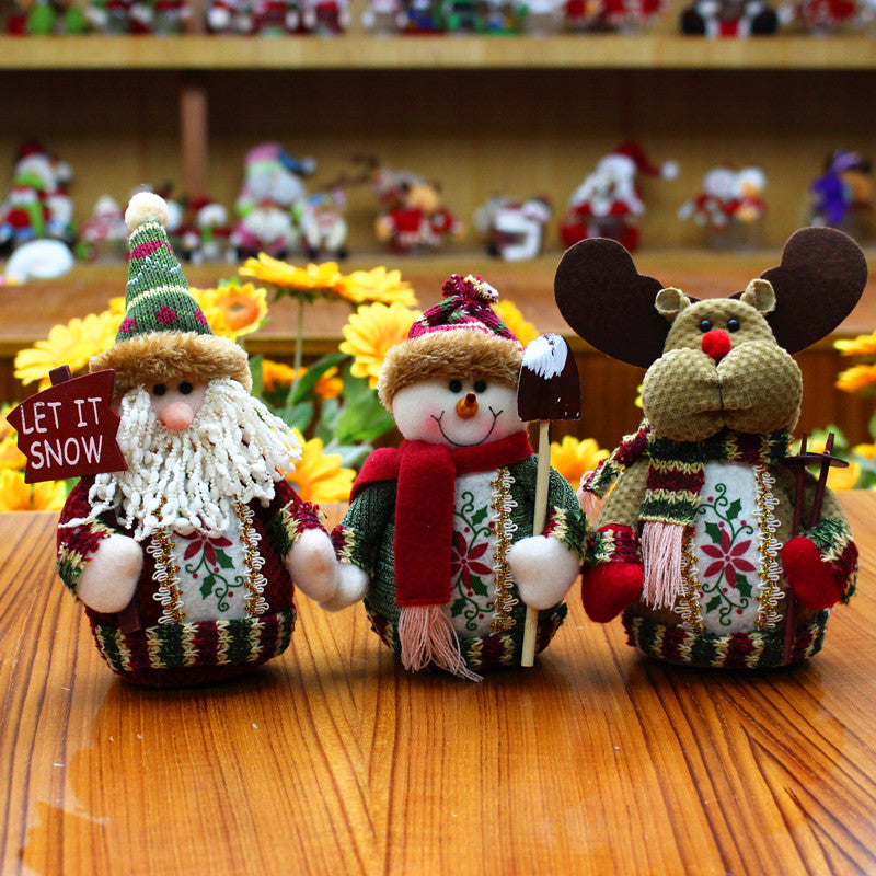 Snowman flannel Christmas decoration in red, green and white
