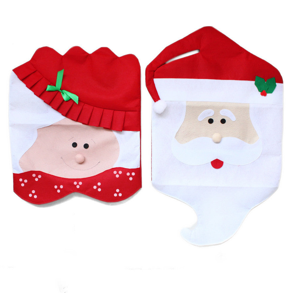 Mrs Claus flannel Christmas chair back cover, sold singly