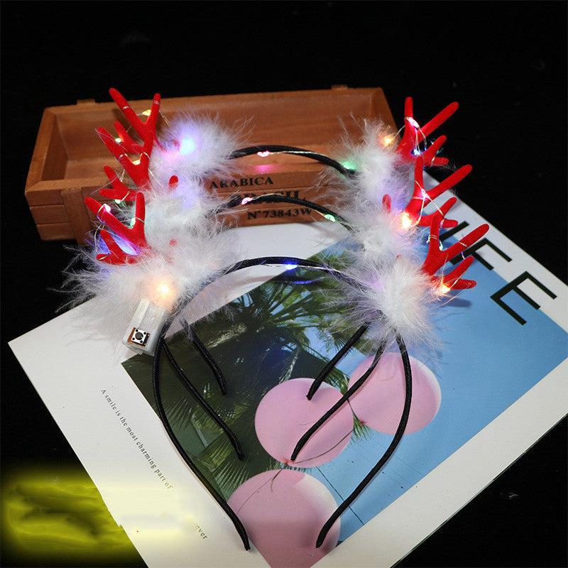 Light up Christmas antler headband in red, one piece per order