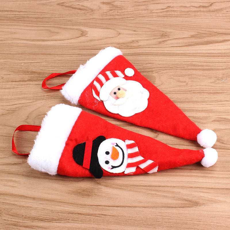 Design E Christmas silverware holder in printed holiday fabric