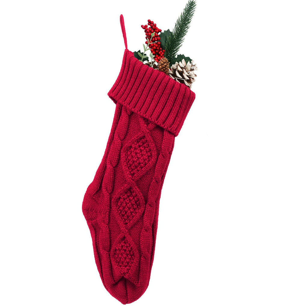 Deep 8.3 inch sole gives the knitted Christmas stocking a generous foot