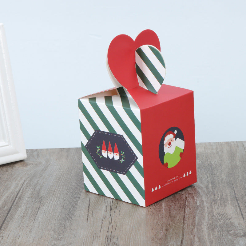 Blue Santa print Christmas gift box in sturdy white cardboard