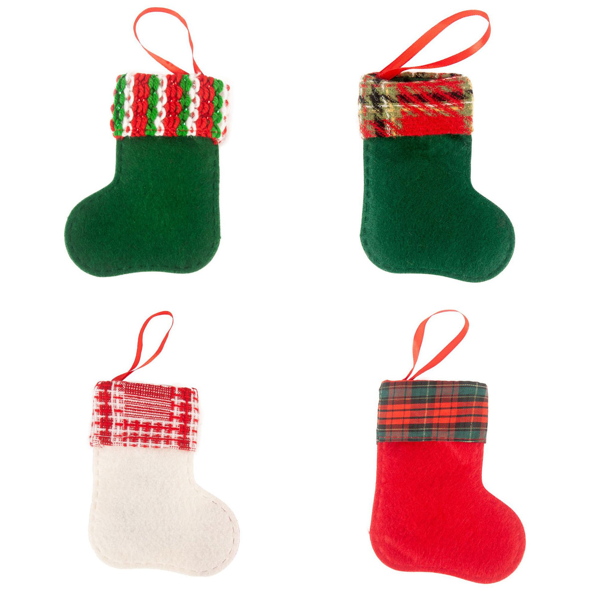 Mini Christmas stocking charm, 4.3 inches wide and 0.4 inches thick