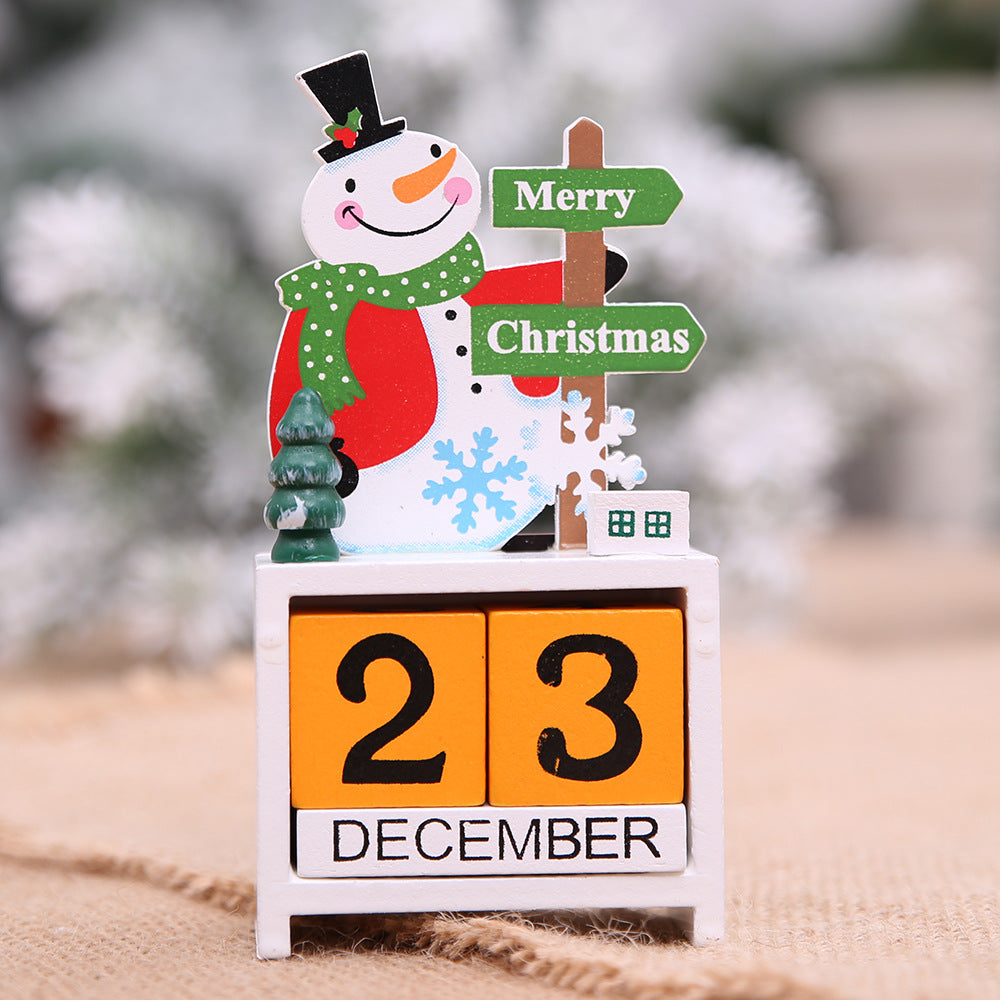 Wooden calendar with a flat base, 2.8 by 1.4 inches wide